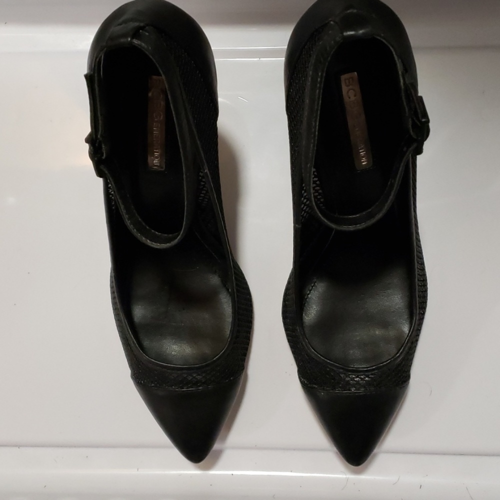 BG Cynthia Black Heeled Mary Janes